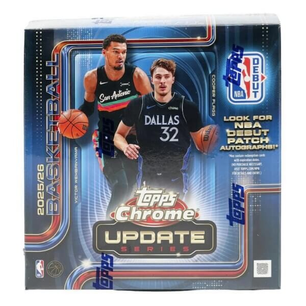 Topps 2025-2026 NBA karty Topps Chrome Update Basketball Mega Box