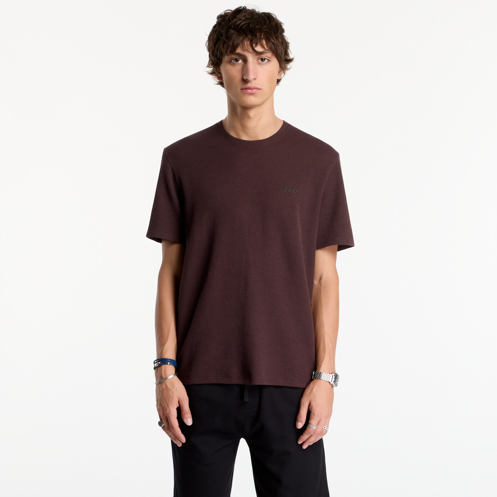 Tričko Hugo Boss Waffle T-Shirt Brown XL