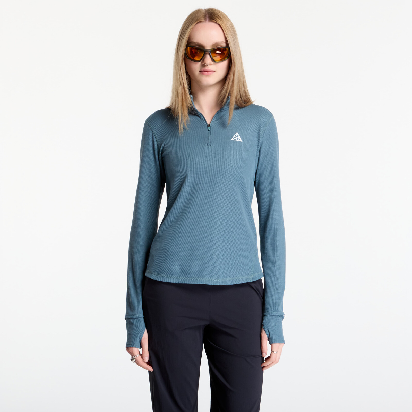 Tričko Nike ACG Women's Dri-FIT 1/2-Zip Trail Running Top Mineral Slate/ Summit White S