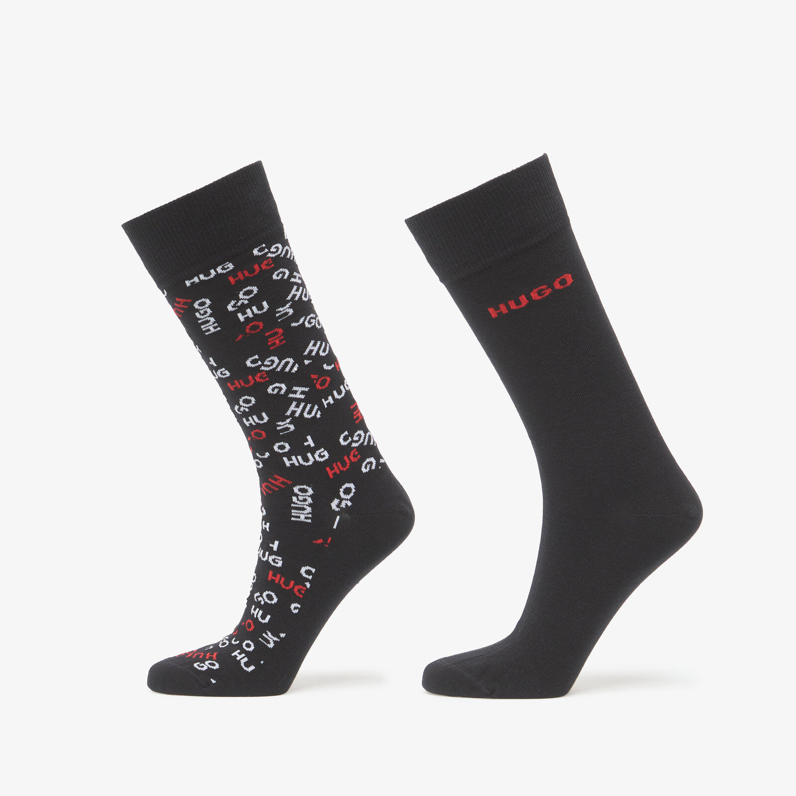Ponožky Hugo Boss 2-Pack Rs Tape Logo Cc Black 43-46