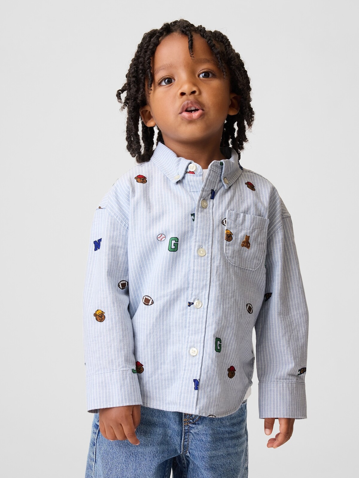 GAP Detská Oversize Košeľa Oxford Brannan Bear