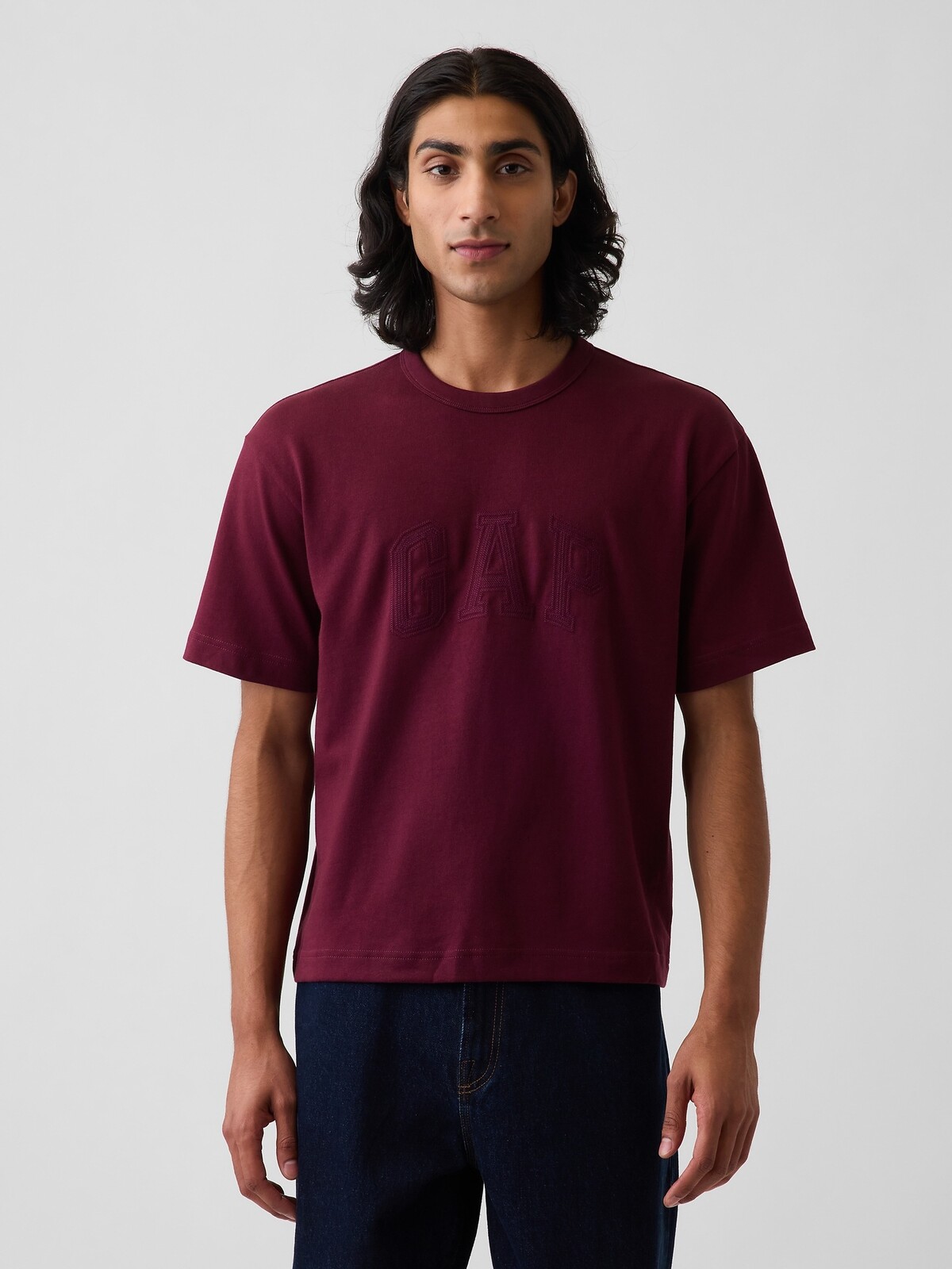 GAP Pánske Crop Tričko Heavyweight s Logom