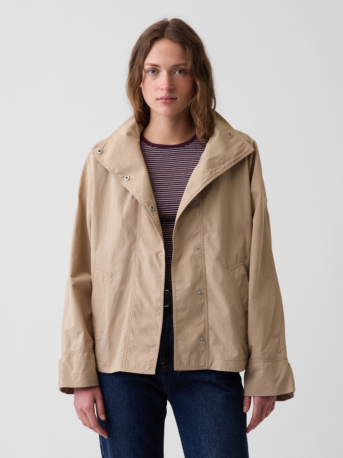 GAP Poplin Oversize Bunda - Dámska