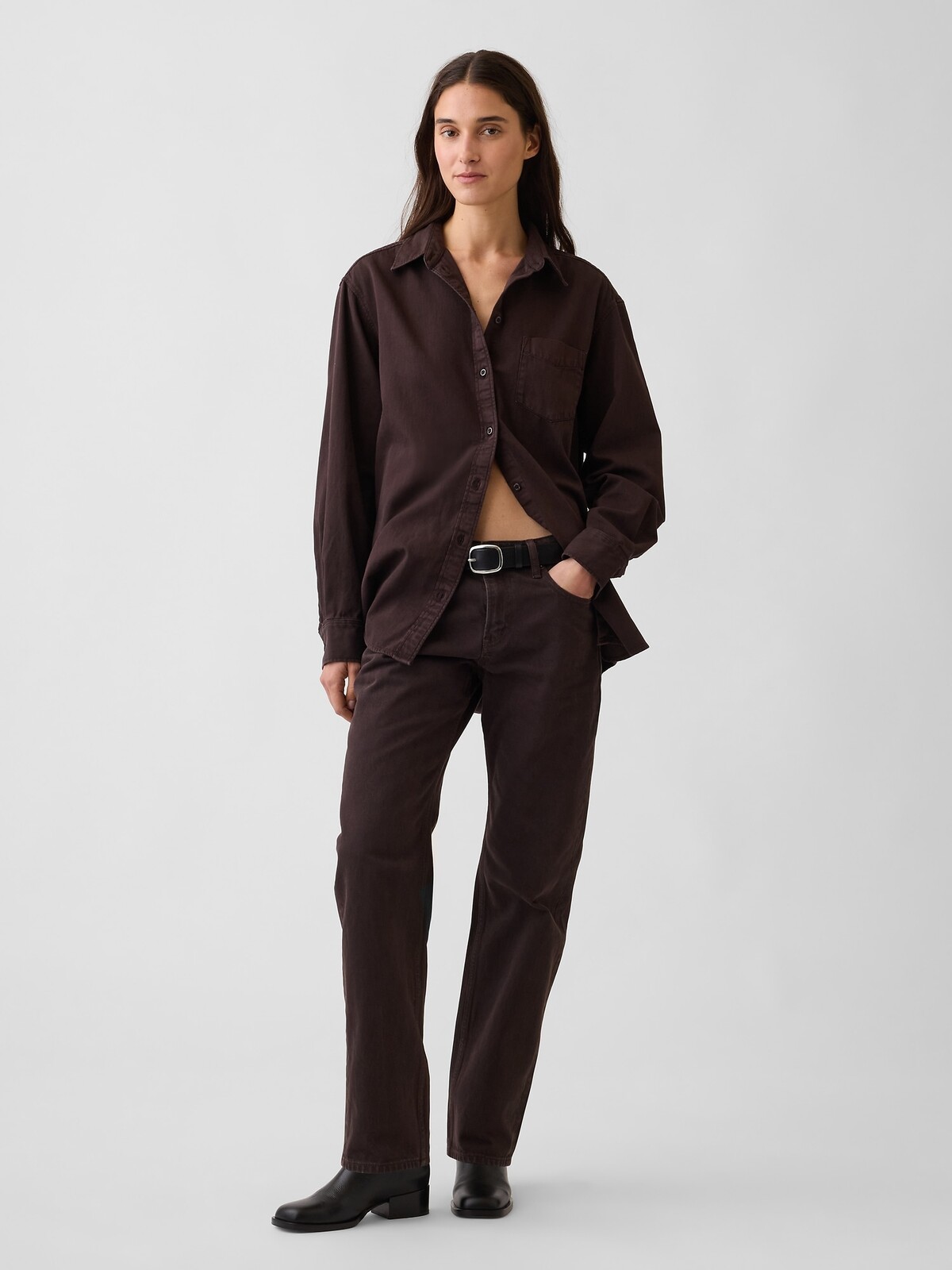 GAP dámske džínsy Mid Rise Straight Taper