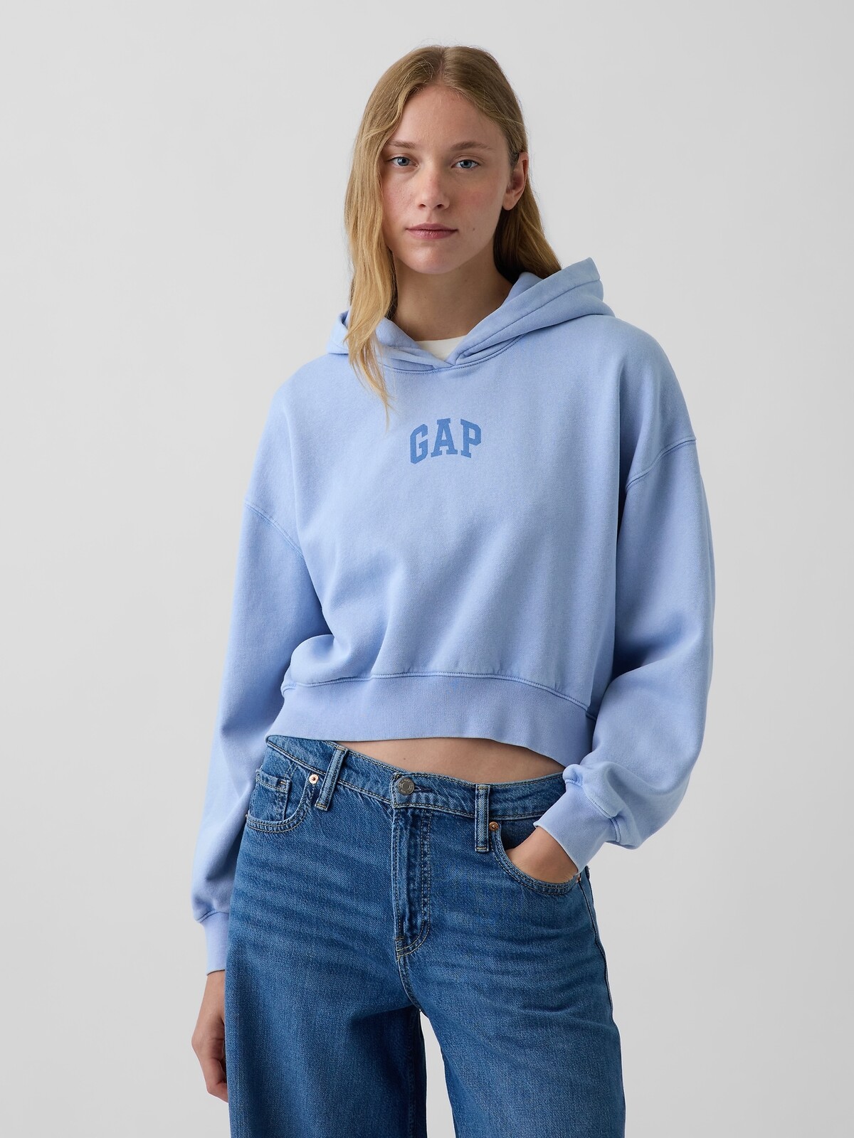 GAP Crop mikina VintageSoft s logom