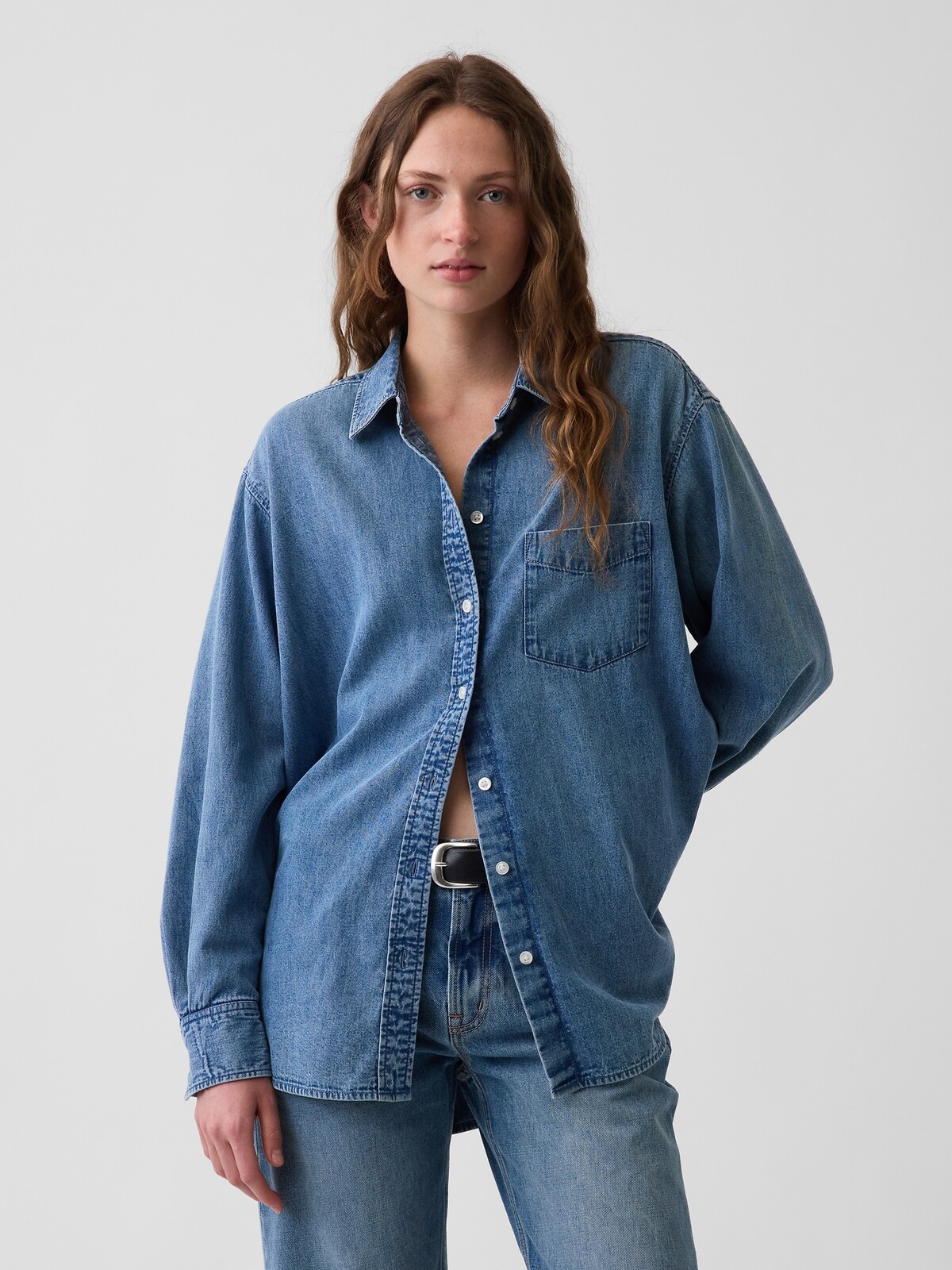 Dámska oversize rifľová košeľa GAP