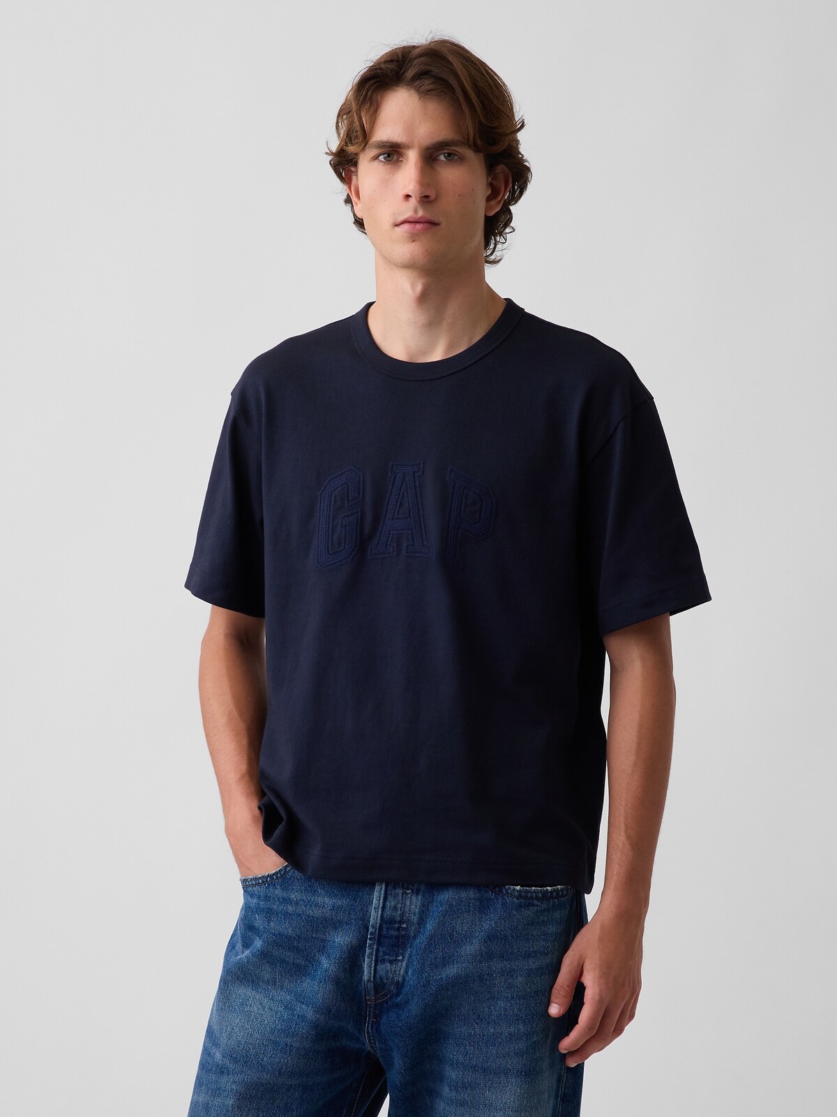 GAP Crop T-Shirt Heavyweight with Logo - Mens