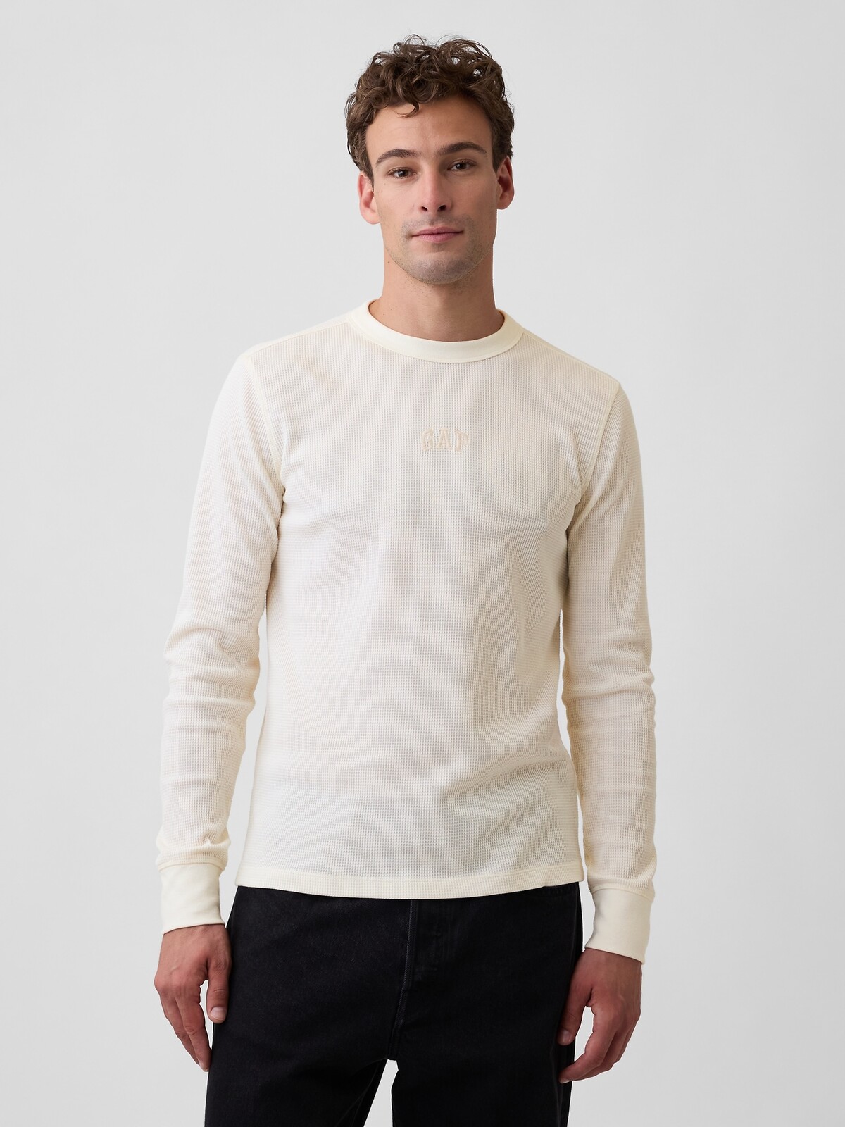 GAP Waffle Pattern T-Shirt with Logo - Mens