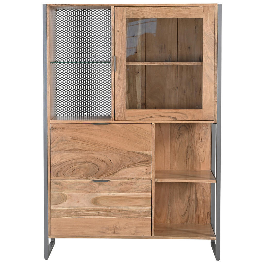 Livetastic VYSOKÁ KOMODA, akácia, sivá, prírodná farba, 104/150/40 cm