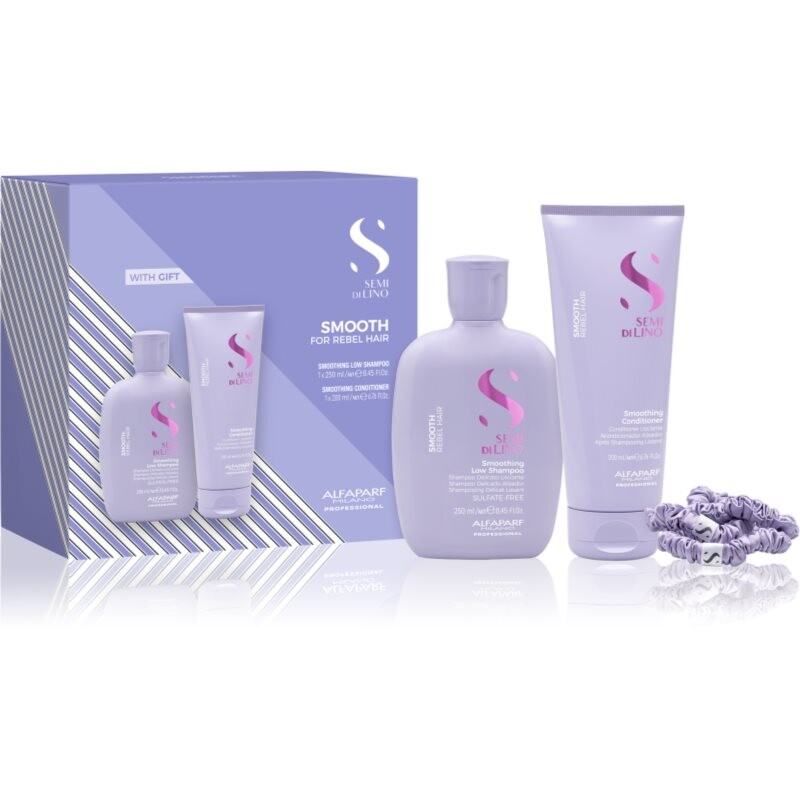 Alfaparf Milano Semi di Lino Smooth Duo Kit darčeková sada pre nepoddajné a krepovité vlasy 3 ks