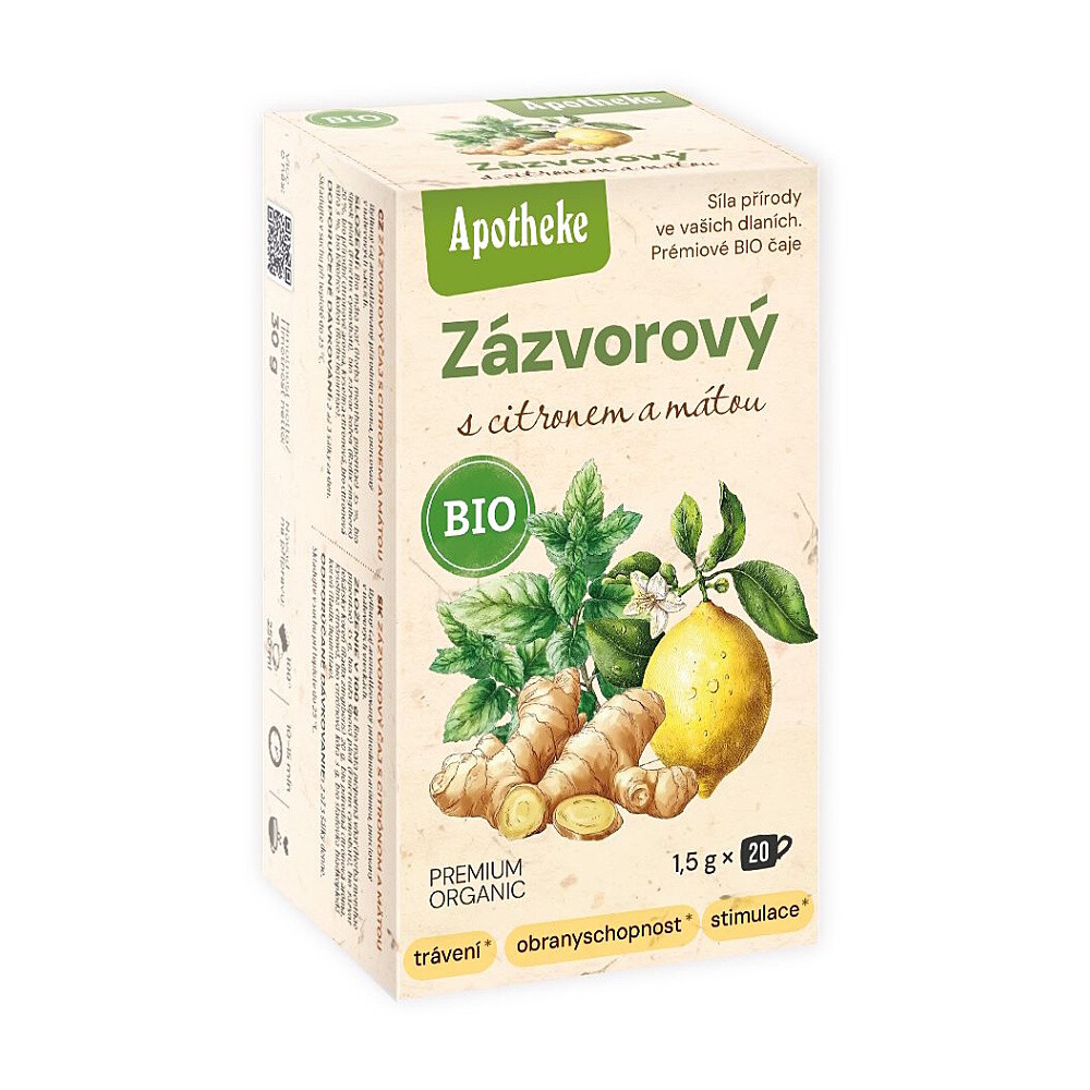 APOTHEKE Čaj zázvorový s citrónom a mätou BIO 20 sáčkov