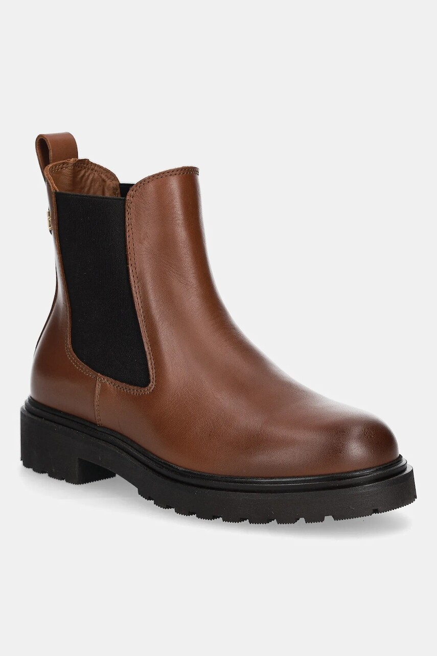 Tommy Hilfiger  Kožené topánky chelsea  LEATHER CLEATED CHELSEA
