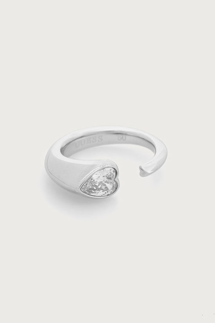 Guess  prsteň dámsky z nehrdzavejúcej ocele so zirkónom CRYSTAL LOVE