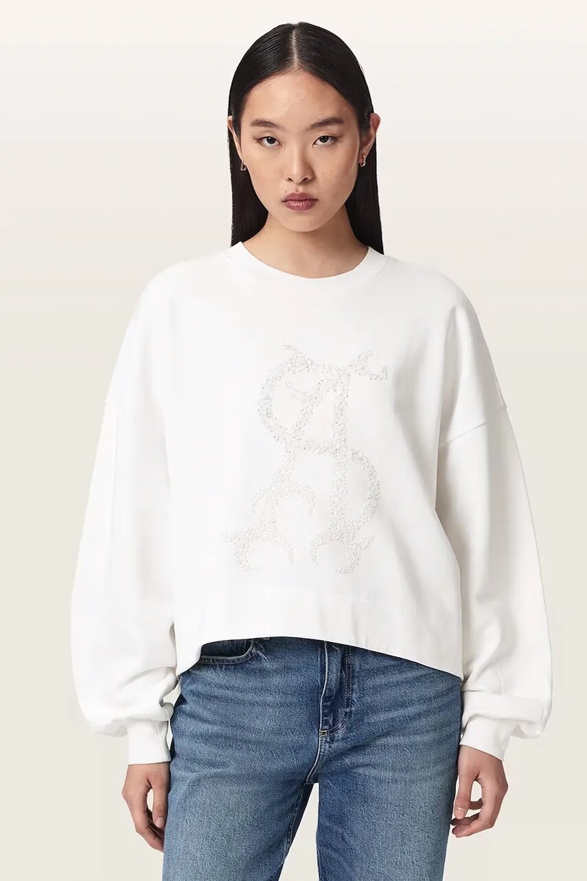 AllSaints mikina dámska bavlnená REFLEX LILA