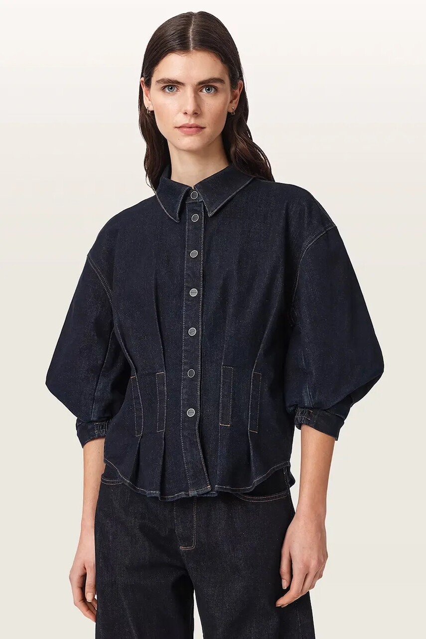 AllSaints košeľa dámska rifľová NANCY