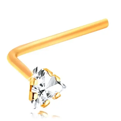 Žlté 9K zlato piercing do pupka s trojuholníkovým zirkónom