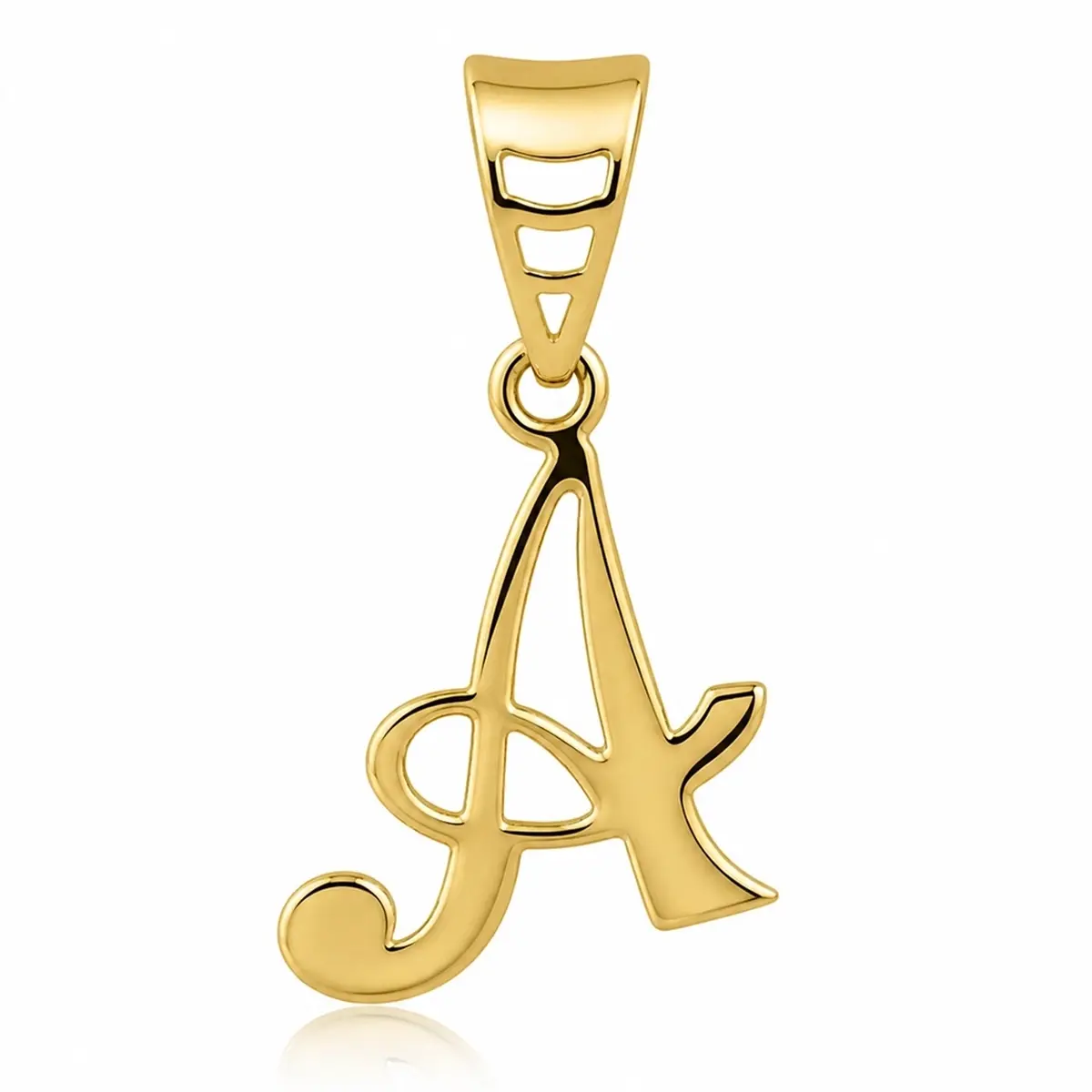 Prívesok zo žltého 9K zlata písmeno A ornament