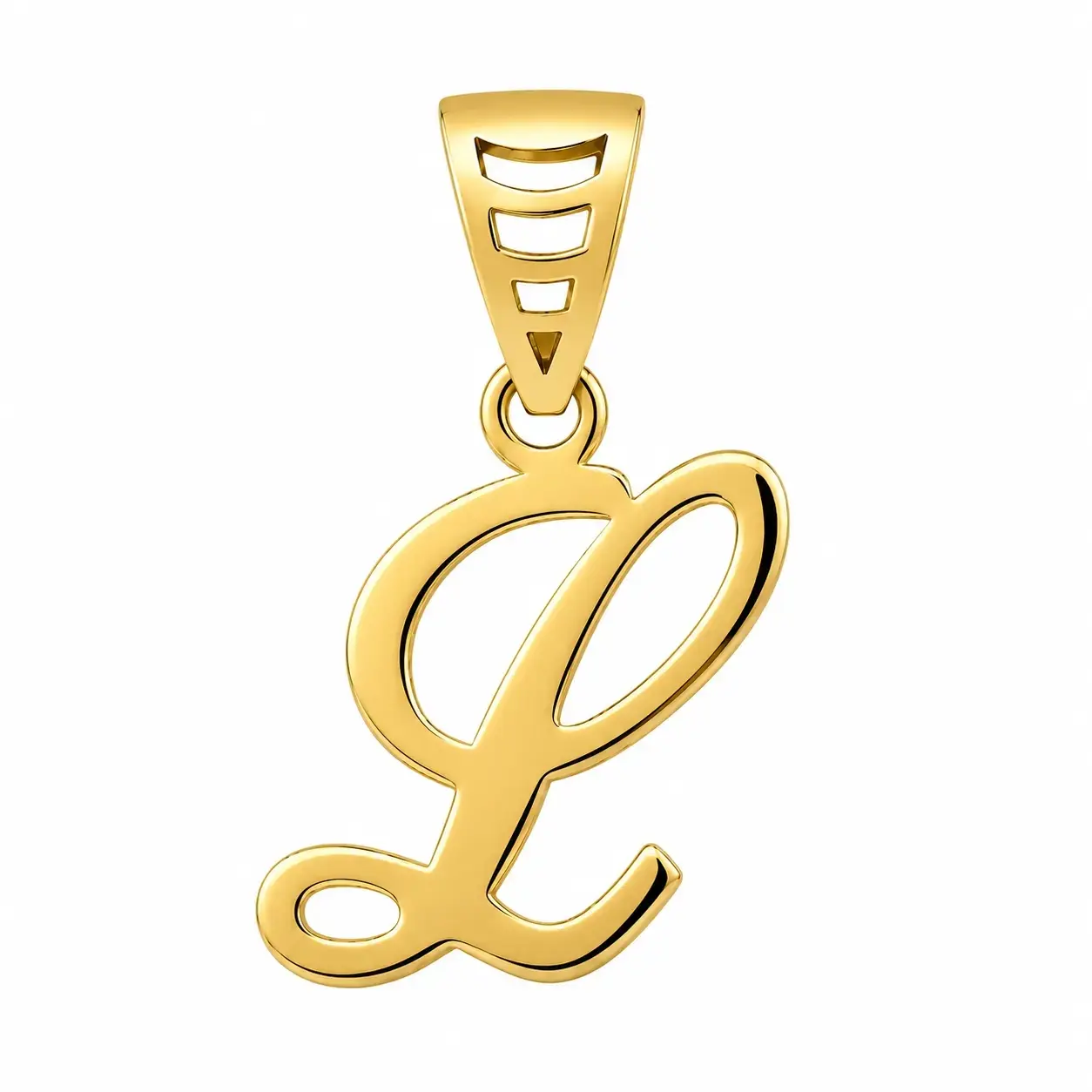Prívesok zo žltého 9K zlata ornamentálne písmeno L
