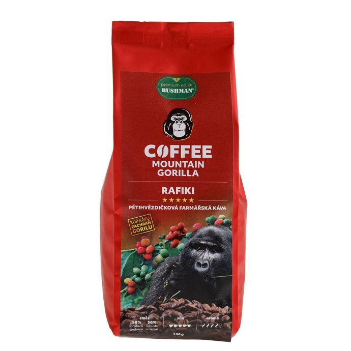 Bushman Káva Rafiki, zmes arabica a robusta, 250 g 250