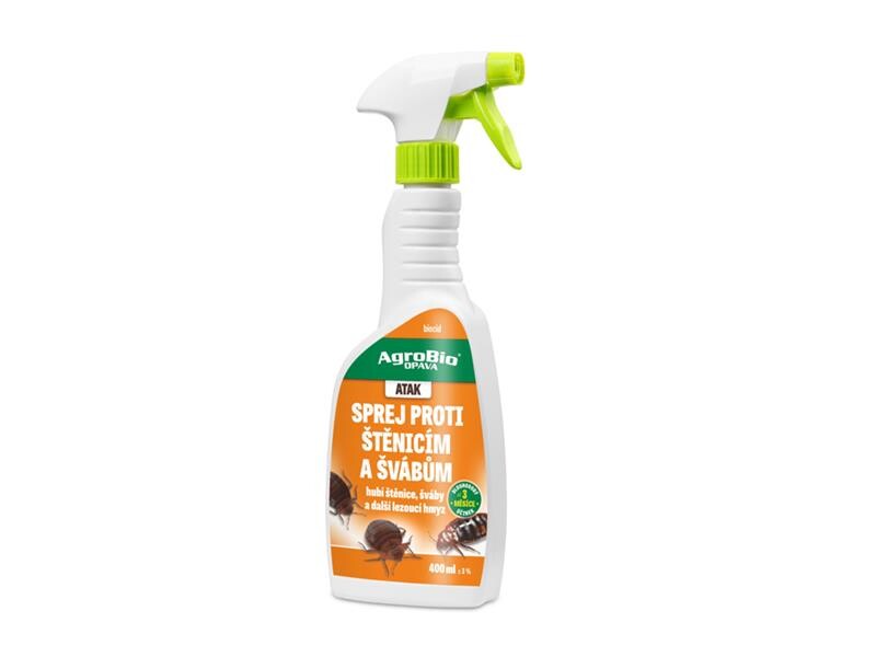 Sprej proti plošticiam a švábom AGROBIO Atak 400 ml