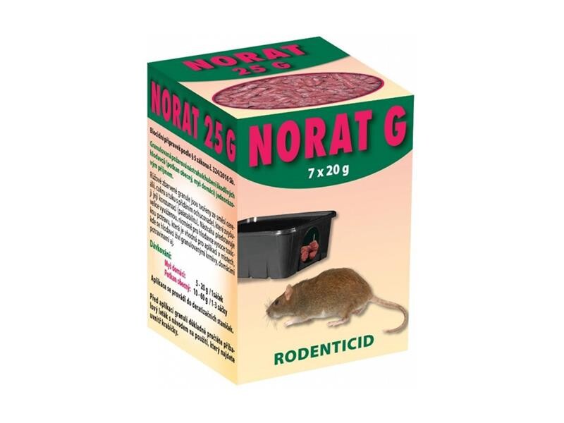 Granule proti myšiam, potkanom a krysám AGROBIO Norat G 140 g