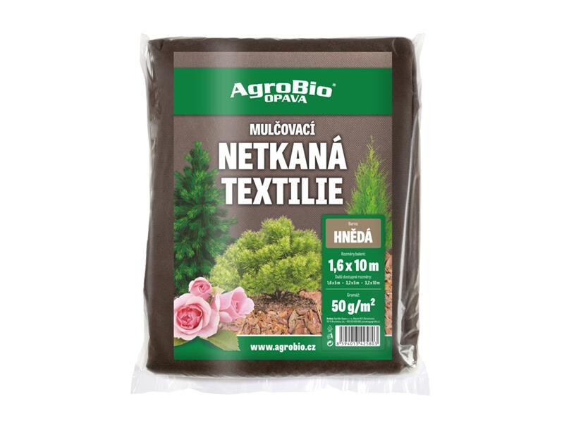 Mulčovací hnedá netkaná textília AGROBIO 1,6 × 10 m