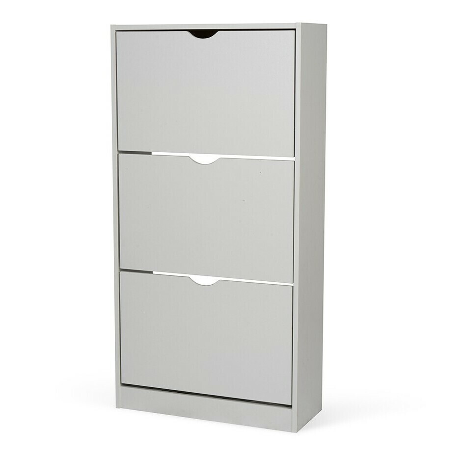 Skriňa na topánky s výklopnou dverou POINT Slim 3, svetlošedá