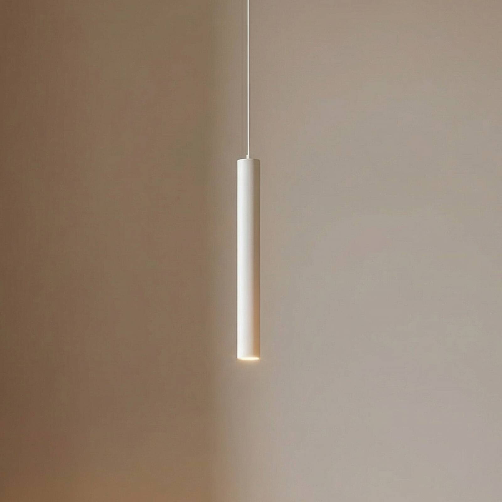 Lindby LED závesné svietidlo Lumaro, biele, 27 cm, 48 V, stmievateľné