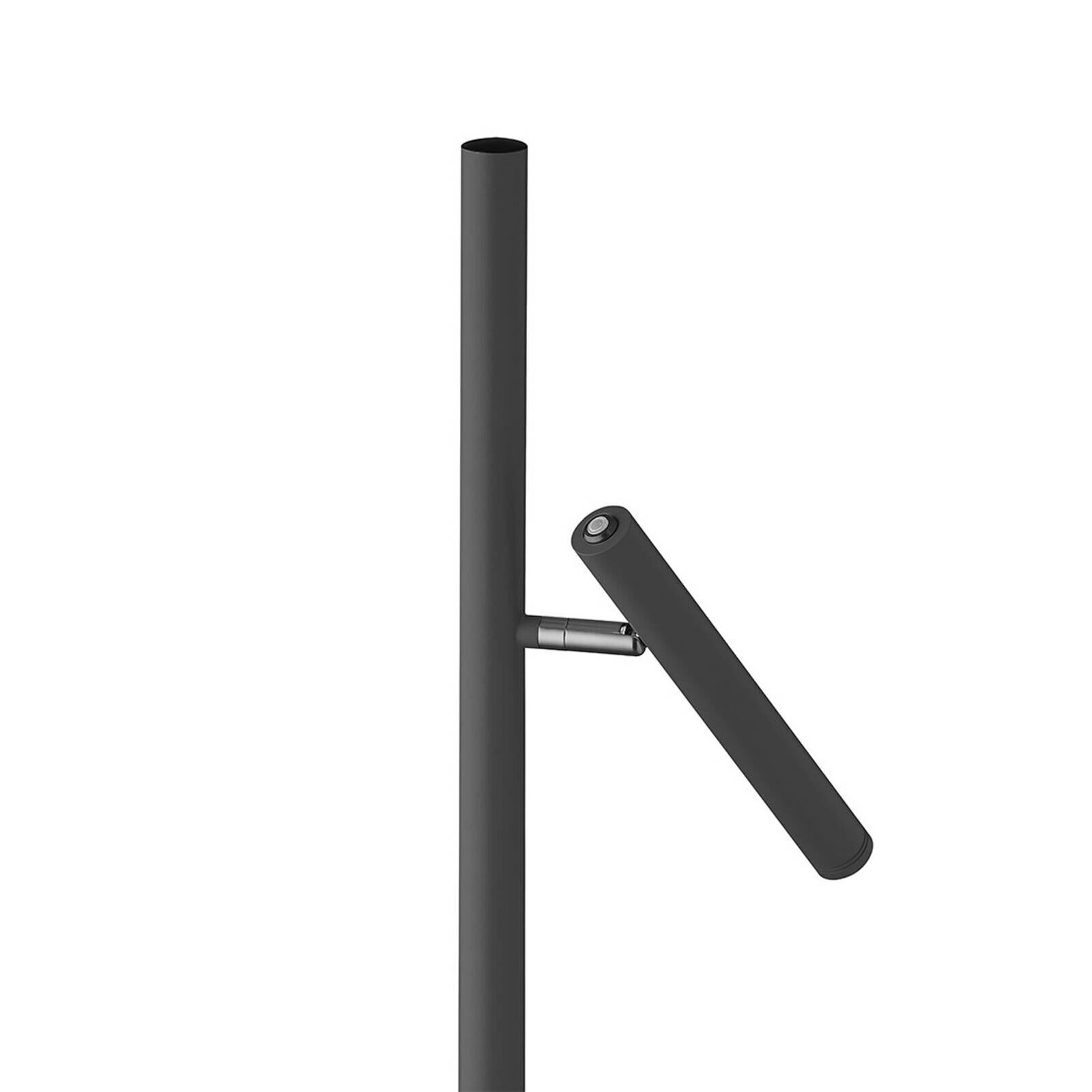 LED stojacia lampa na batérie Streak-B, výška 134 cm, čierna, kovová