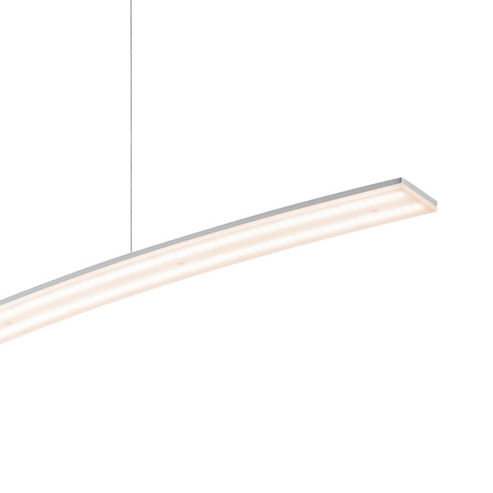 LED závesné svietidlo Sira, dĺžka 130 cm, hliníková farba, kov, CCT