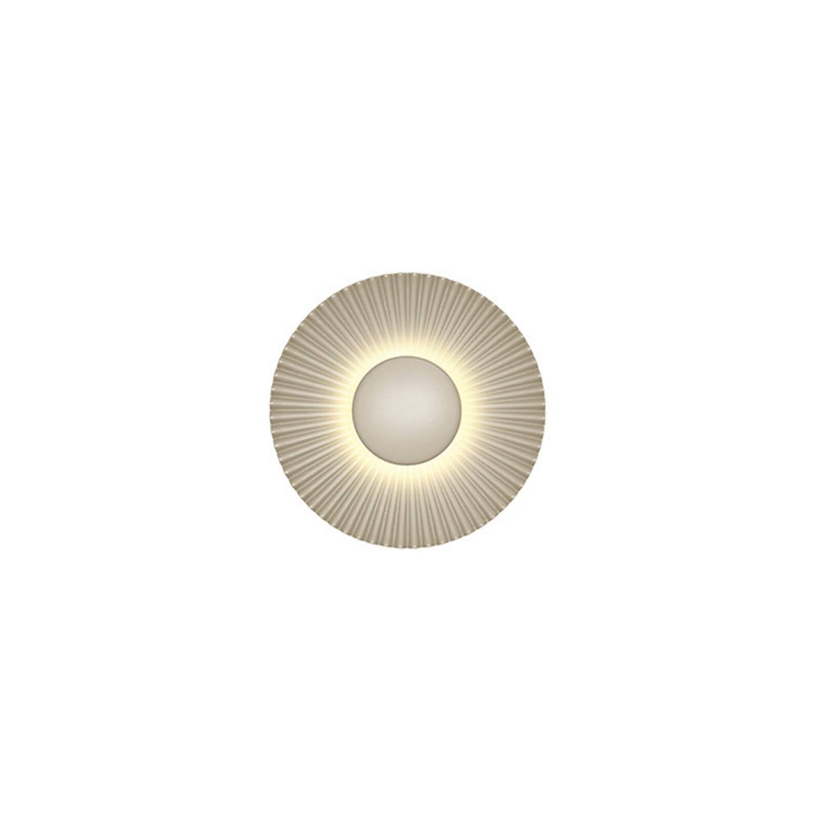 LED nástenné svetlo Shelley, piesková farba, Ø 16 cm, kov