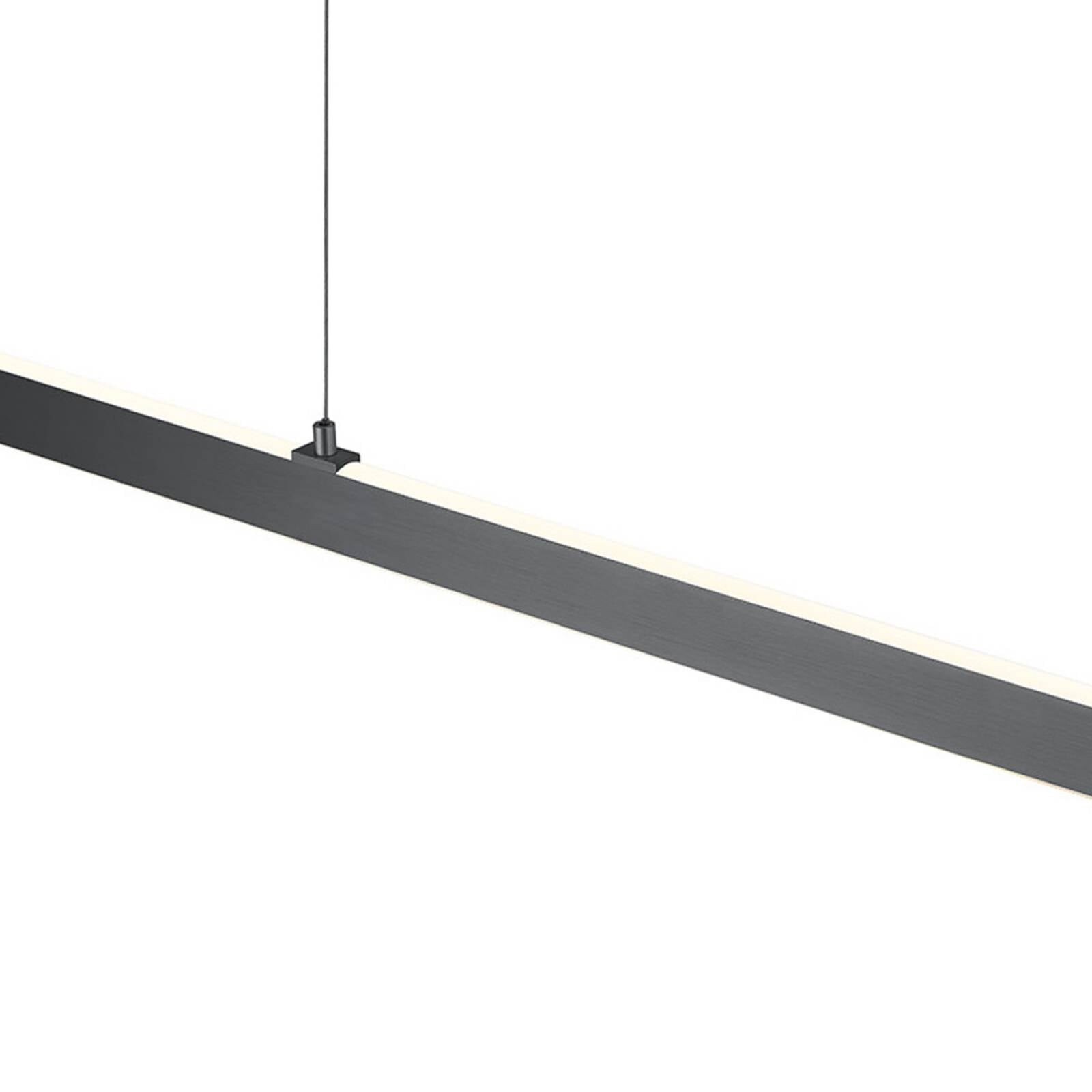 LED závesné svietidlo Karo, antracitová, dĺžka 130 cm, kov, CCT