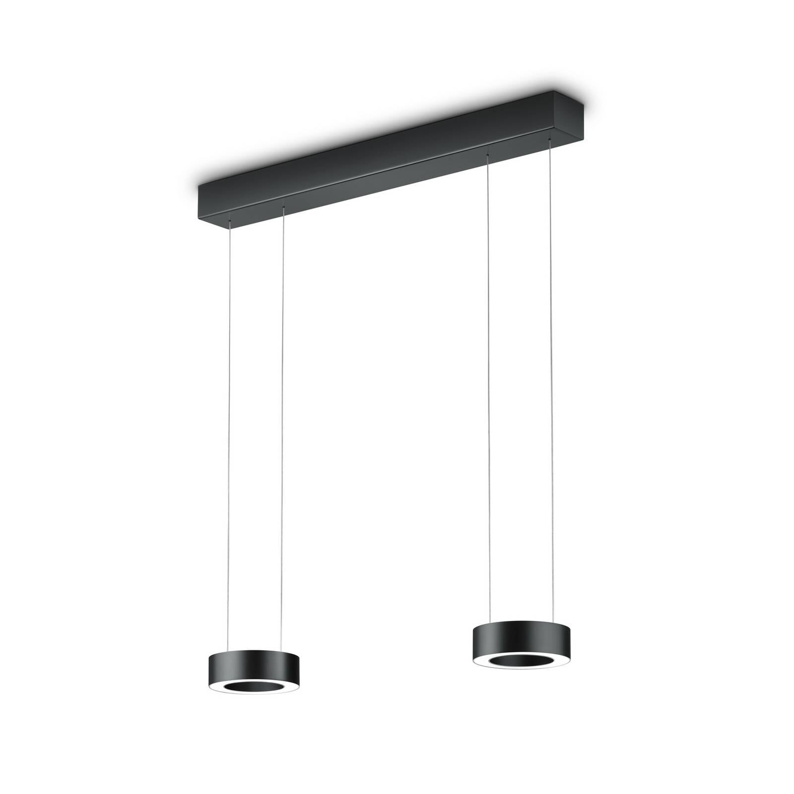 LED závesné svietidlo Zera-2, dĺžka 70 cm, čierna, akrylový kryt