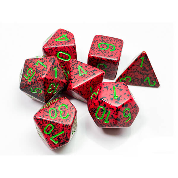 Chessex Sada kostek Chessex Speckled Polyhedral 7-Die Set - Strawberry CHX25304