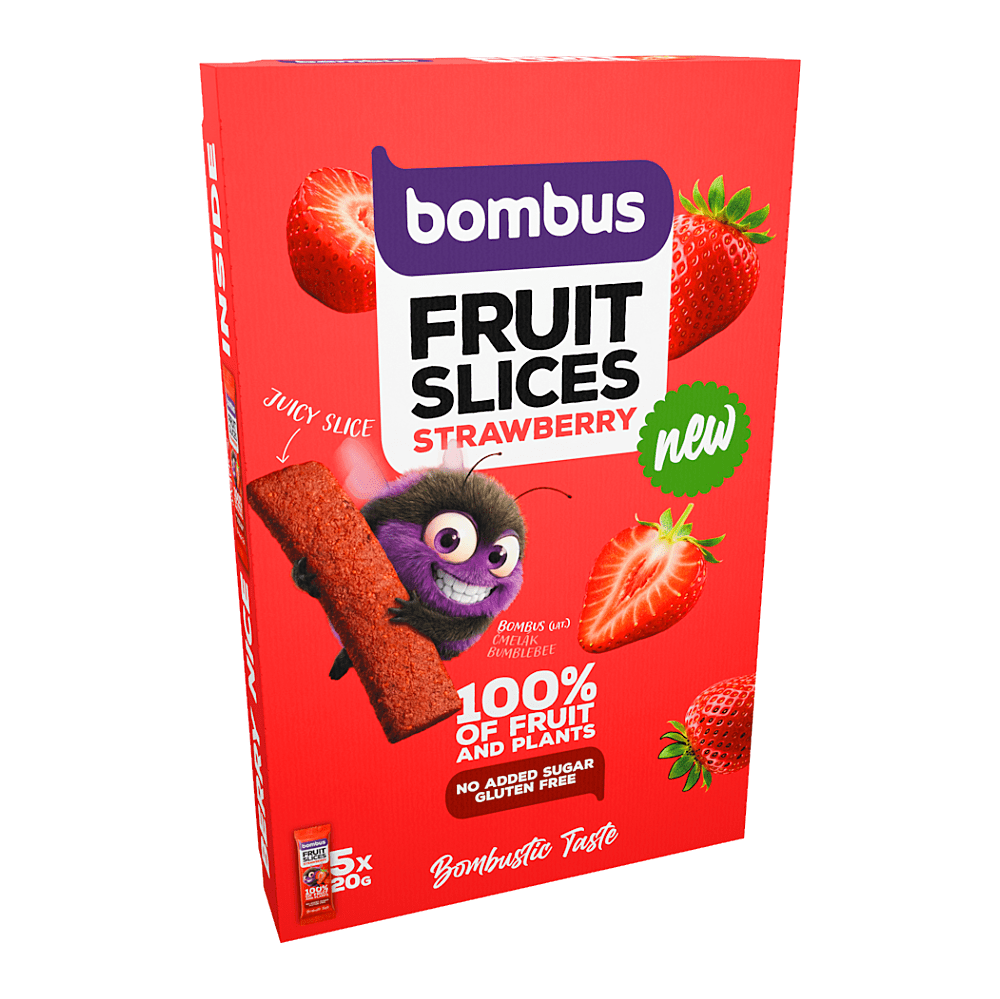 BOMBUS Fruit slices jahoda ovocné plátky 5 x 20 g