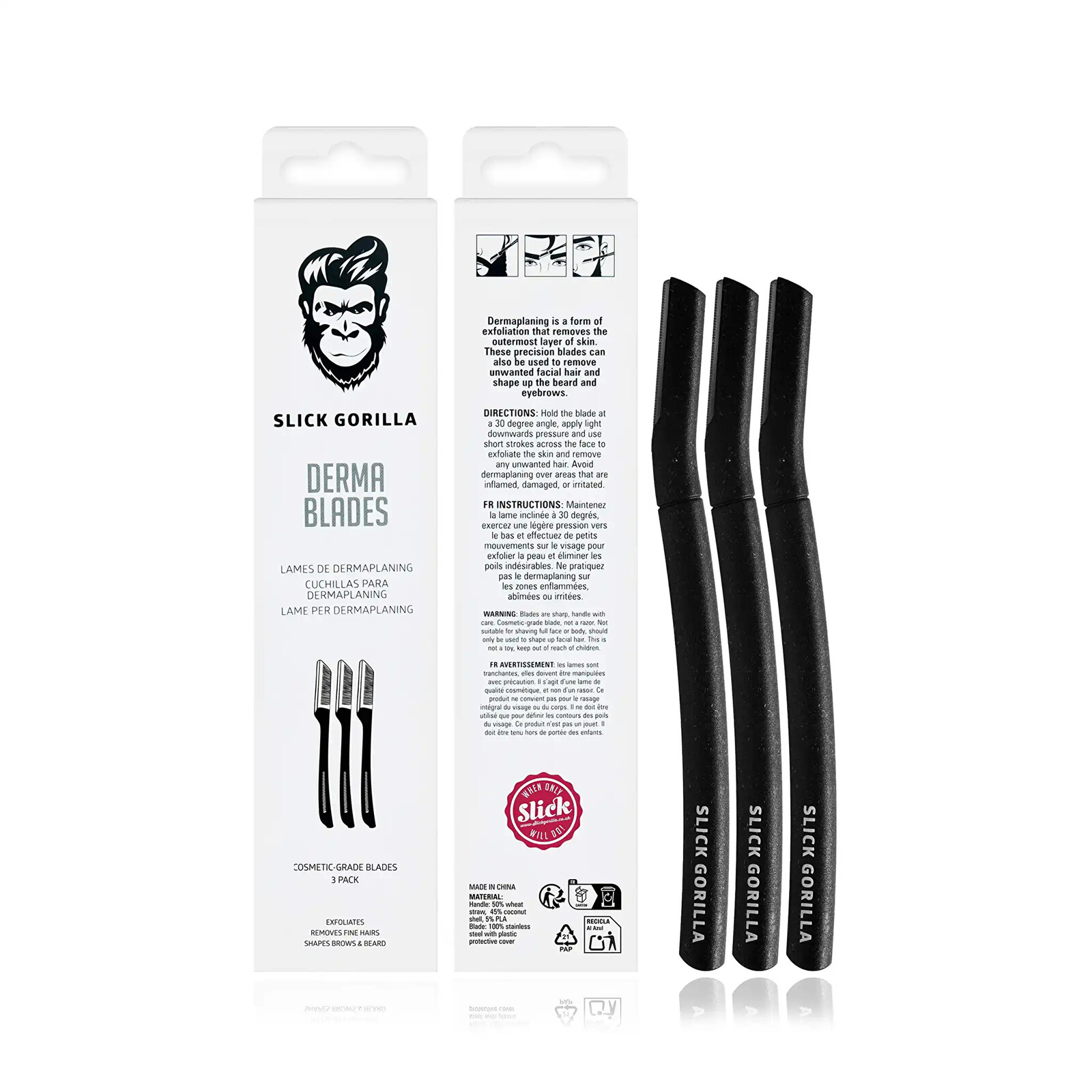 SLICK GORILLA Jednorazové holiace čepelky Derma Blades 3 ks