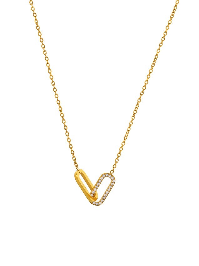 Troli Elegantný pozlátený náhrdelník so zirkónmi Gold