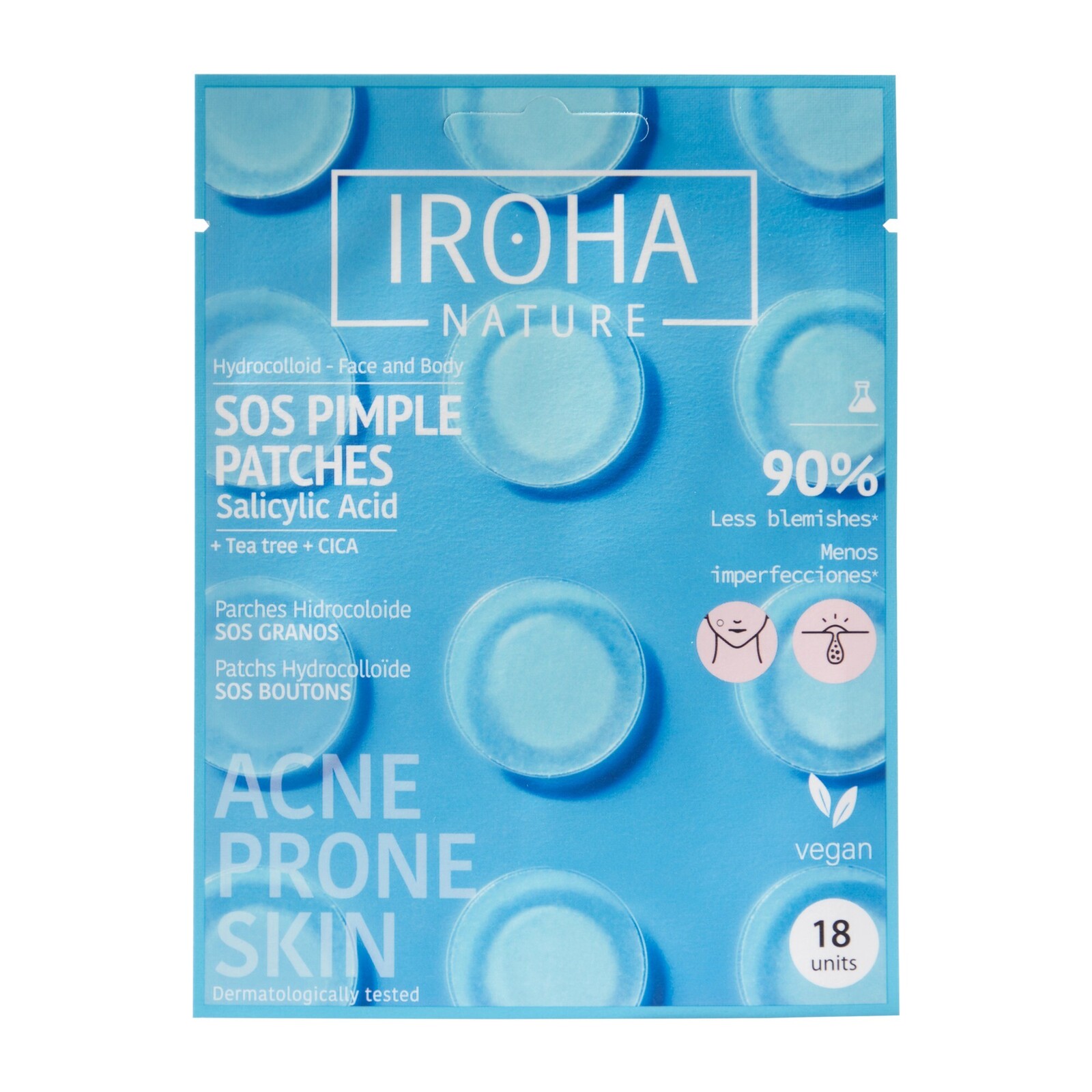 Iroha Náplasti na akné a nedokonalosti pleti SOS Pimple Patches 18 ks