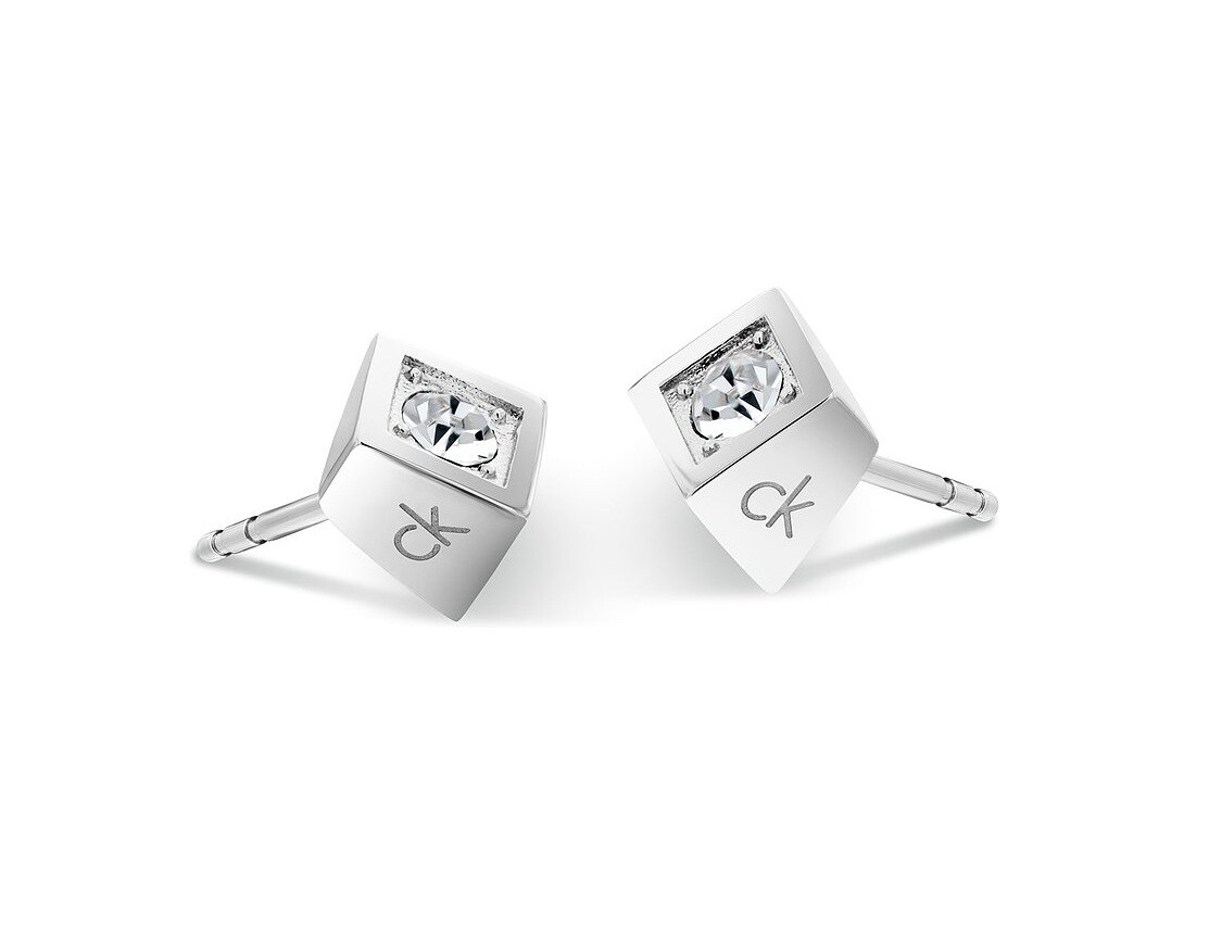 Calvin Klein Moderné oceľové kôstky s kryštálom 35000980