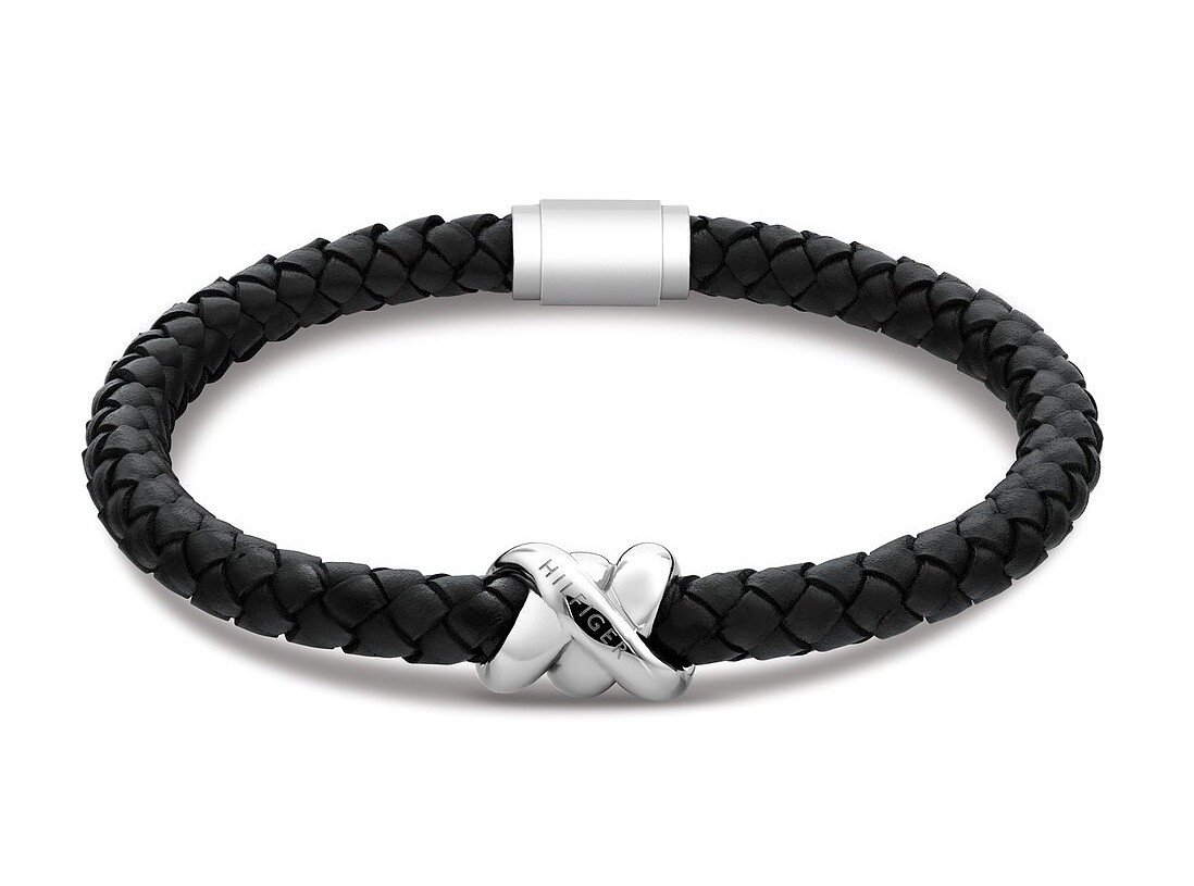 Tommy Hilfiger Moderný náramok z čiernej kože Nautical Knot For Him 2790734