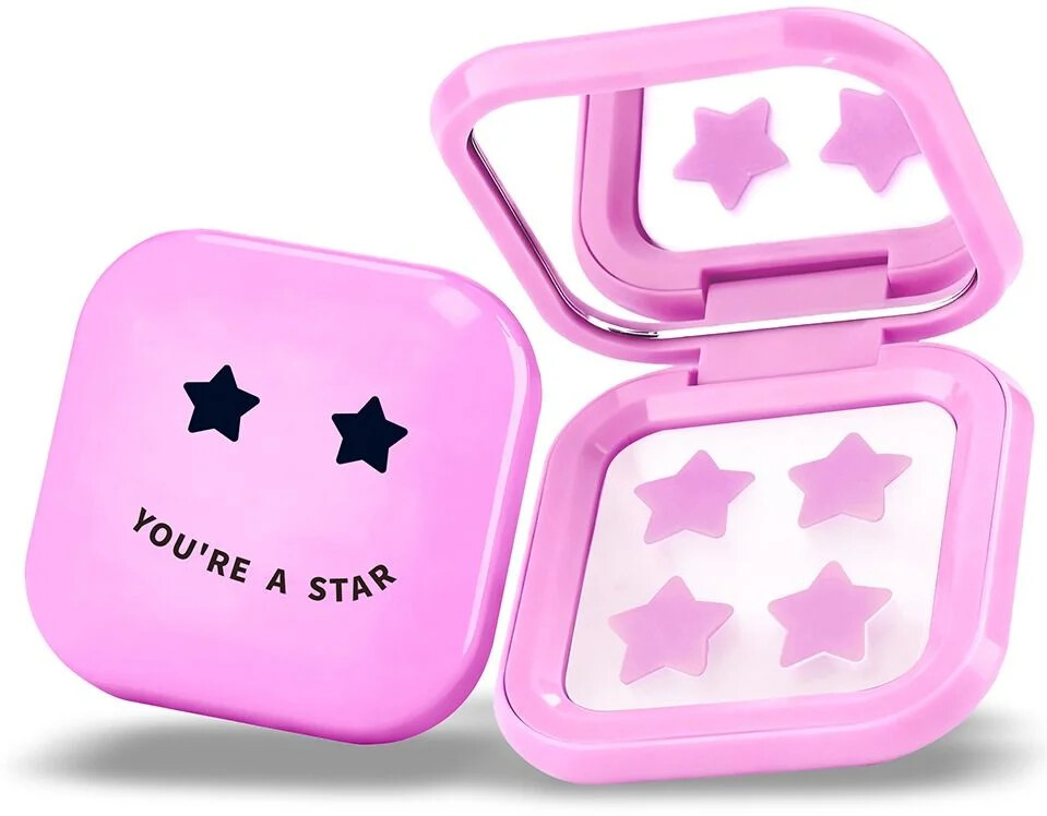 Biovène Súprava ružových náplastí Pimple Star Patches & Mirror Case 32 ks