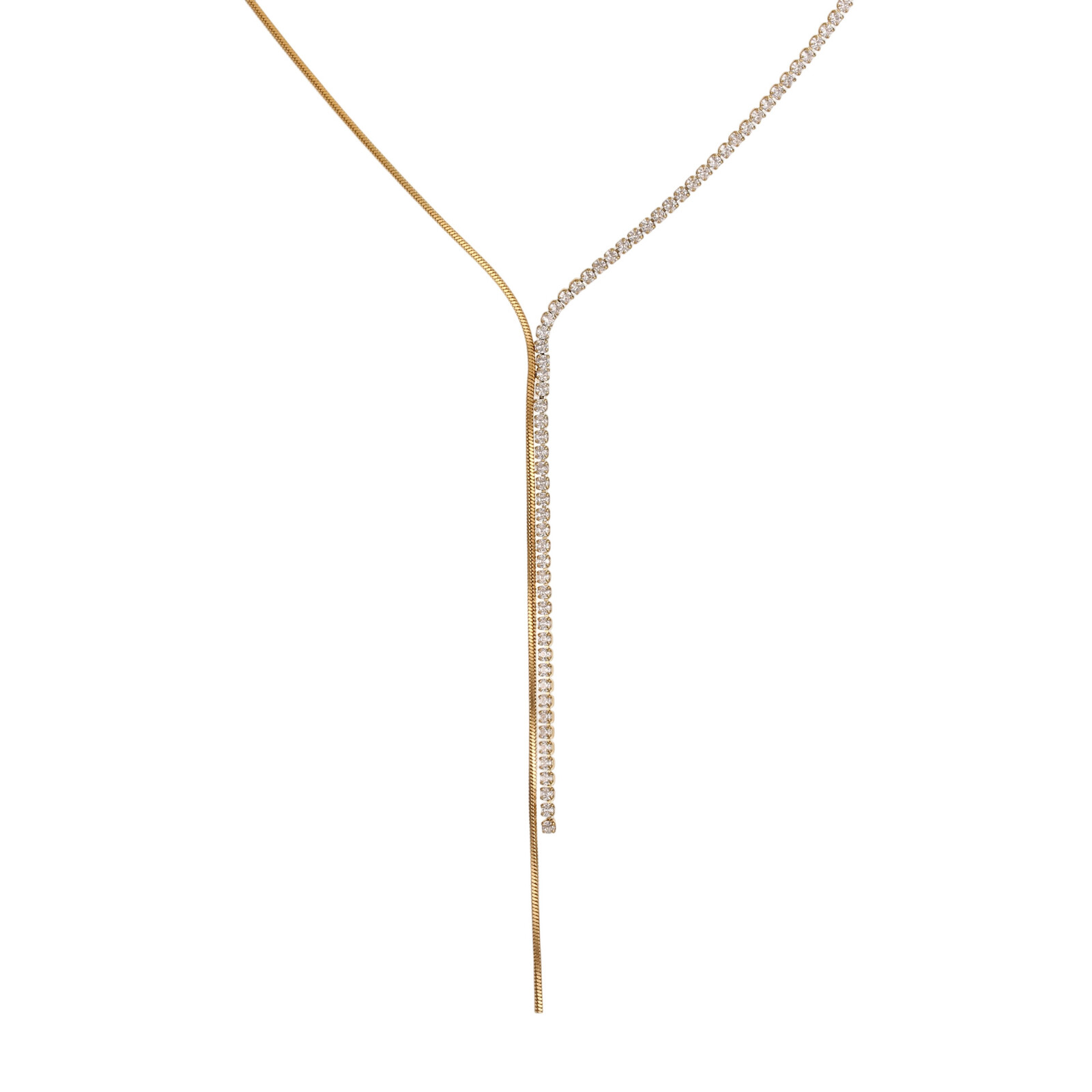 Troli Elegantný pozlátený náhrdelník so zirkónmi Y Gold