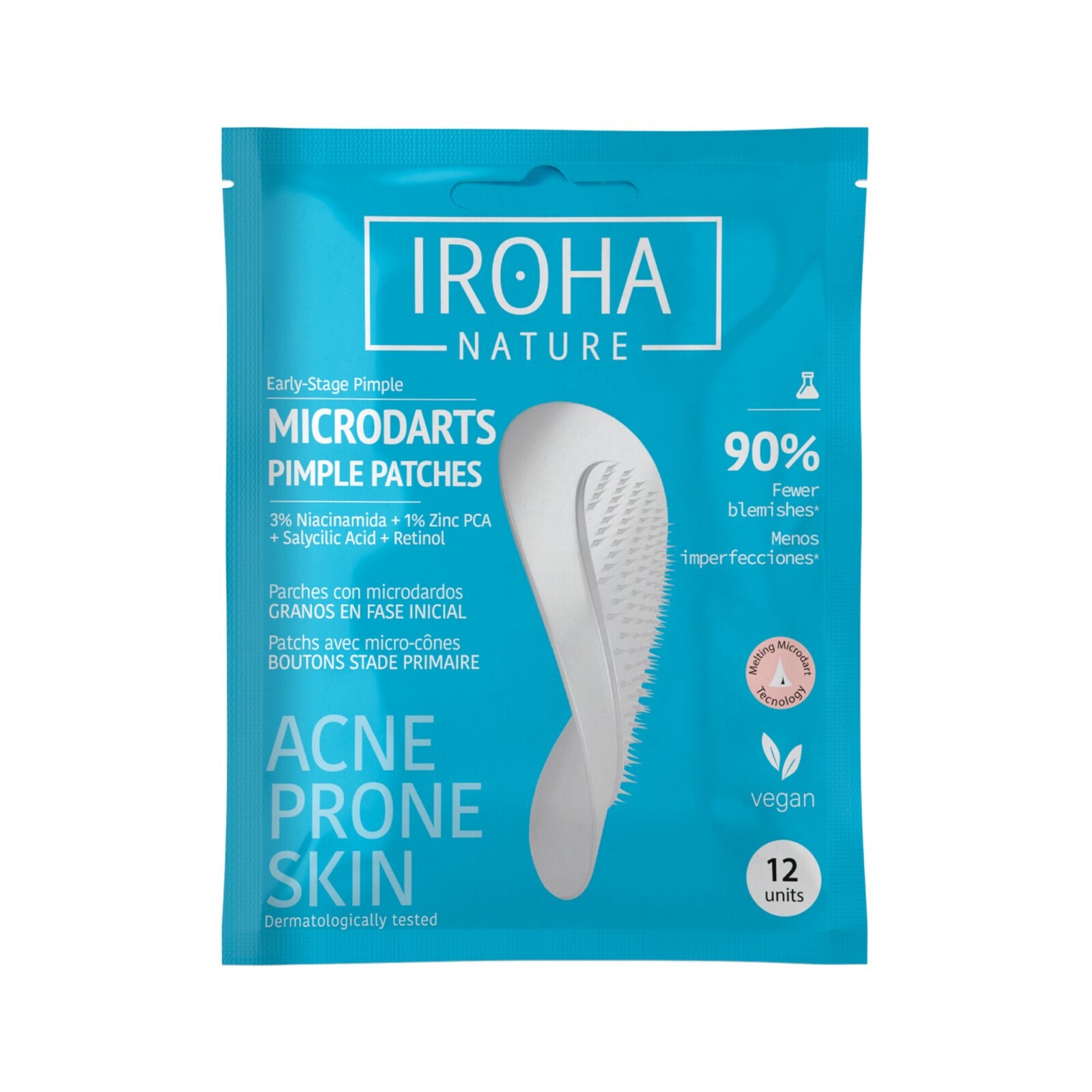 Iroha Mikroihličkové náplasti na akné Microdarts Pimple Patches 12 ks