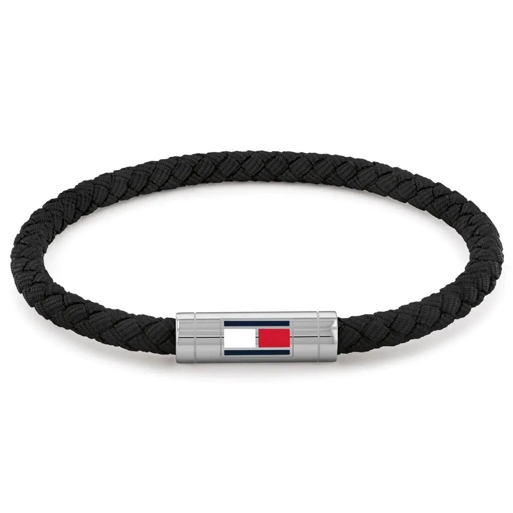 Tommy Hilfiger Čierny nylonový prepletaný náramok Adjustable Barrel 2790741