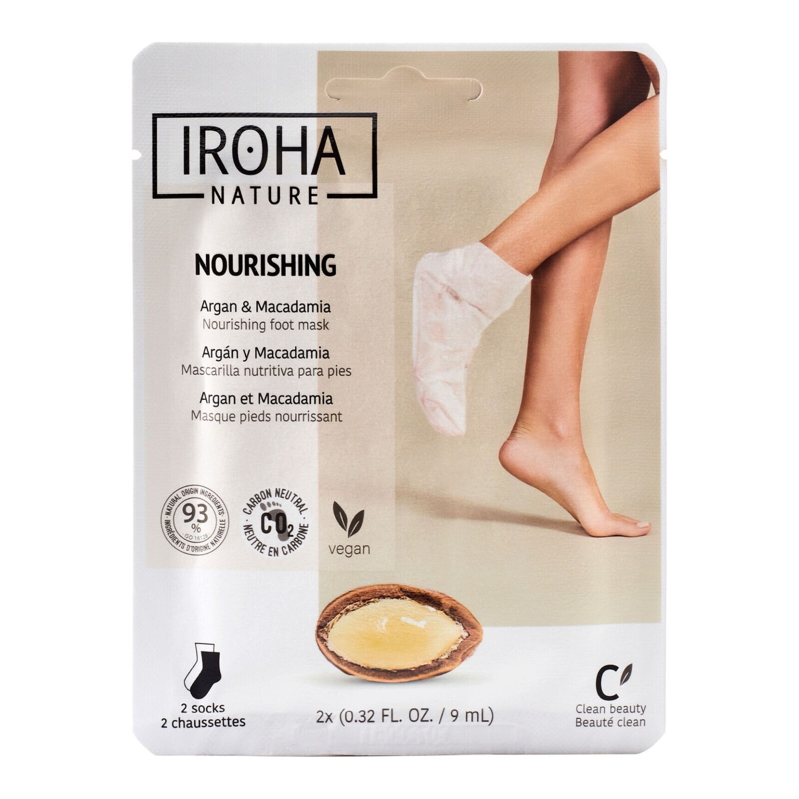 Iroha Vyživujúca maska na nohy Argan Nourishing Foot Mask 2 x 9 ml