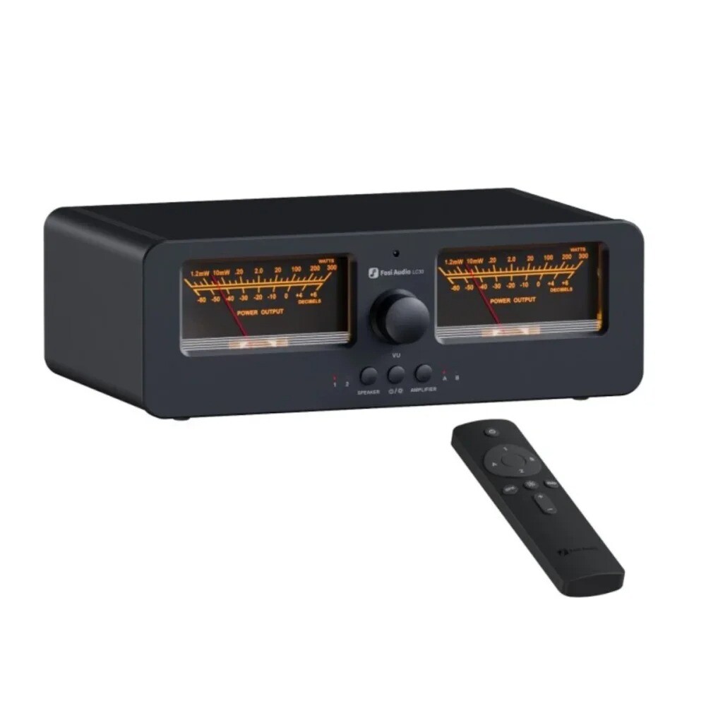 Fosi Audio LC30 prepínač s VU metrami