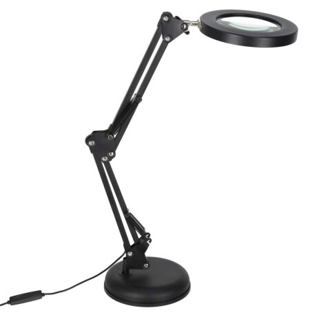 MG Work Lamp LED stolná lampa s lupou 12W, čierna