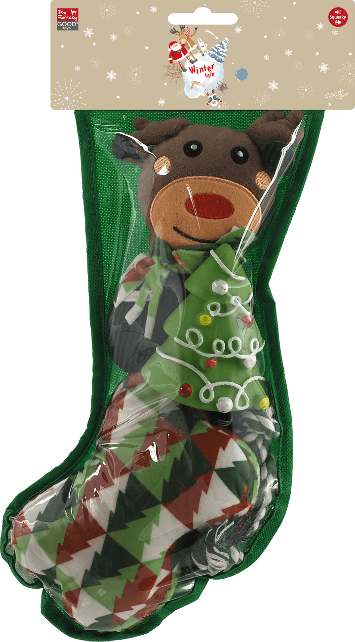 Hračka pre psov Dog Fantasy Winter Tale pančucha set 4 ks 37 cm