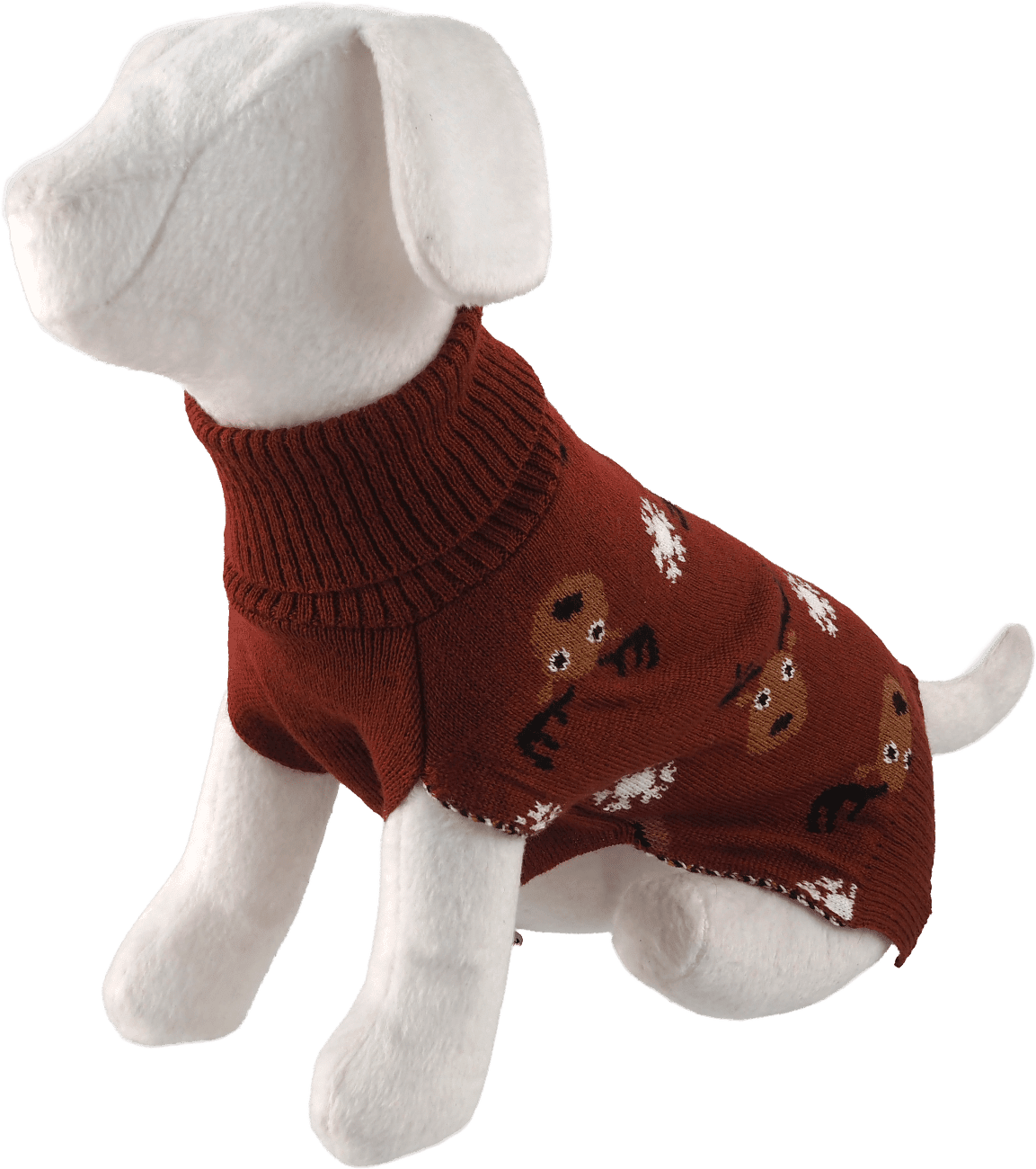 Sveter pre psov Dog Fantasy Winter Tale hnedý S