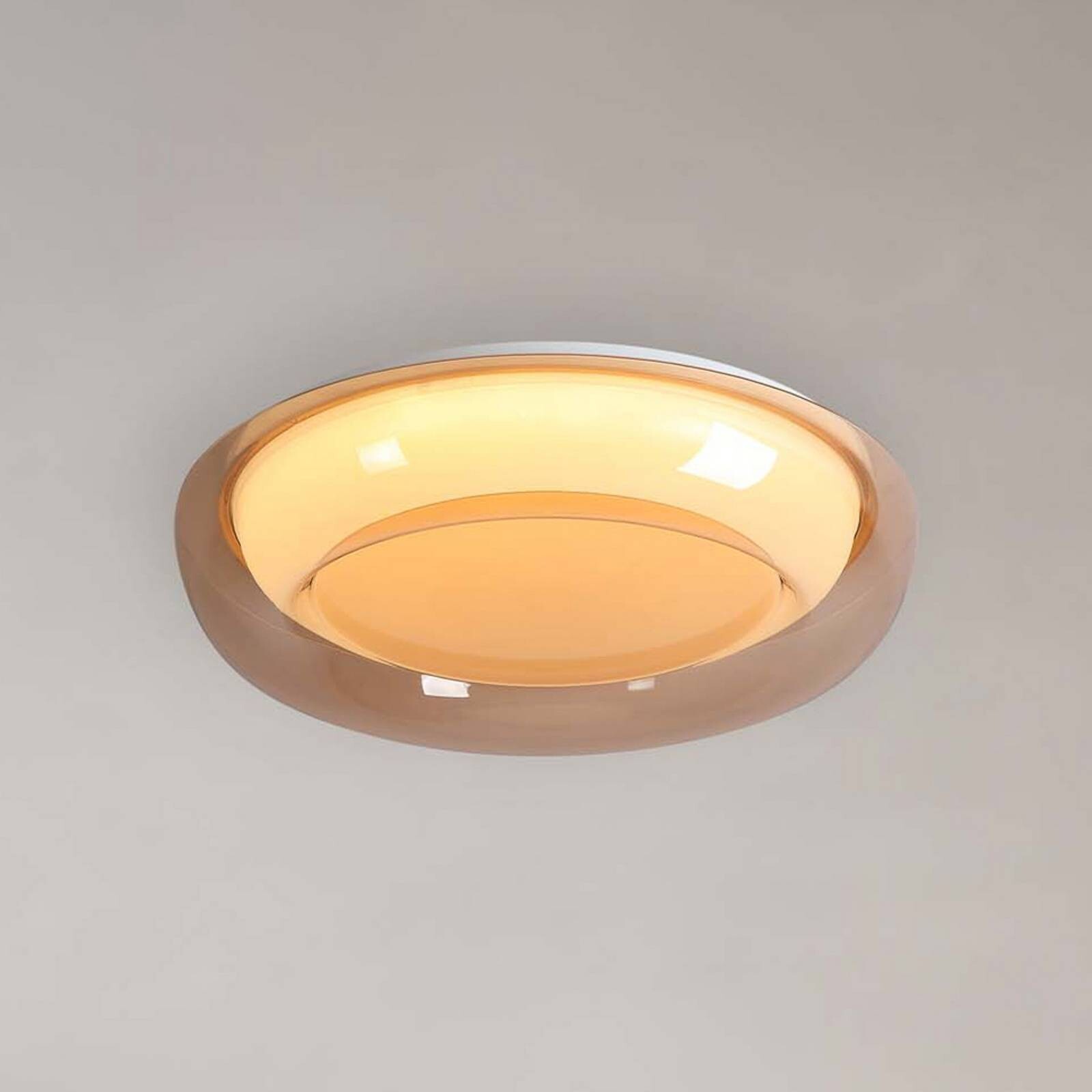 Stropné LED svetlo Jude Flush, jantárová farba, Ø 40 cm, CCT